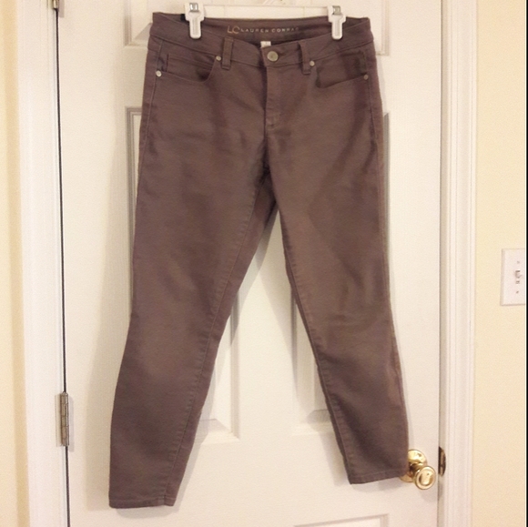 LC Lauren Conrad Denim - Lauren Conrad Skinny Olive Gray Brown Jean Pants